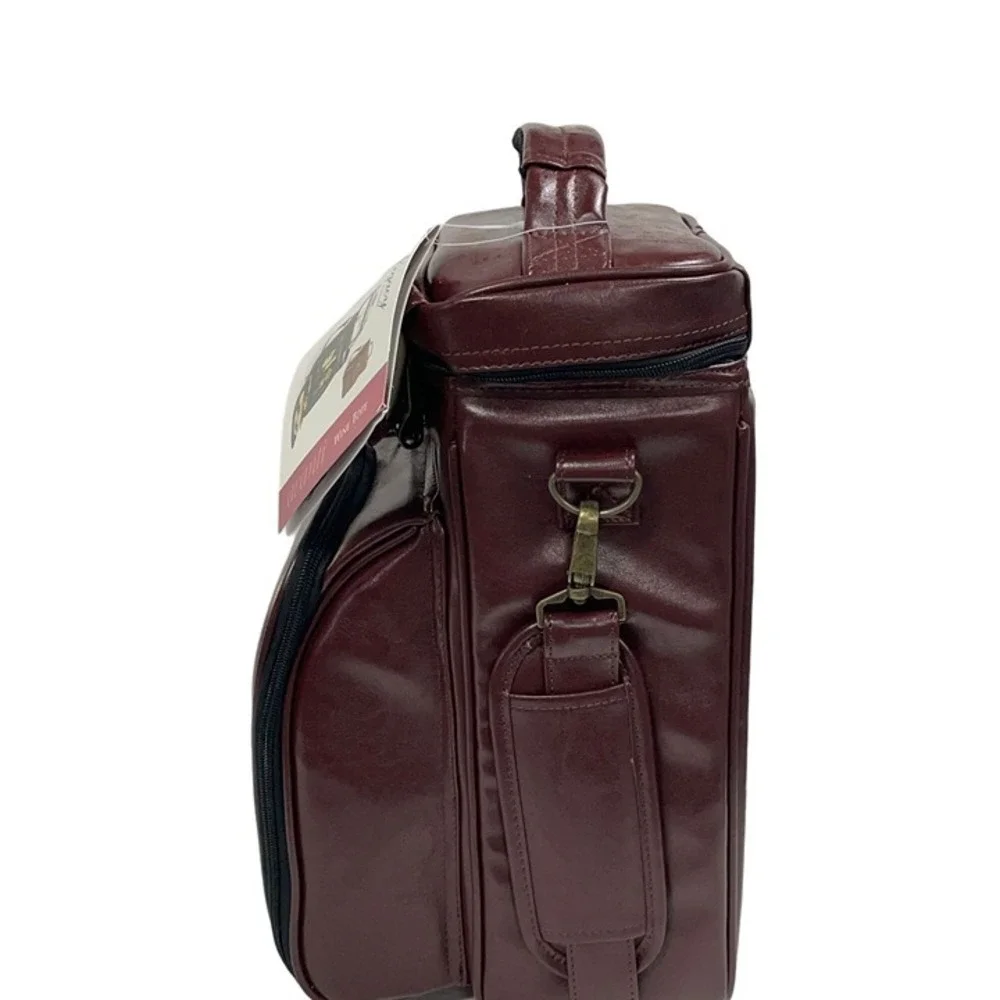 Avanti Legacy by Picnic Time Cheese And Wine Leatherette Bag With Glasses‎ Tools